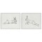 Stupell Industries Pencil Sketch Rabbit Jumping 2 pc Framed Giclee Wall Art Set Design by Ethan Harper